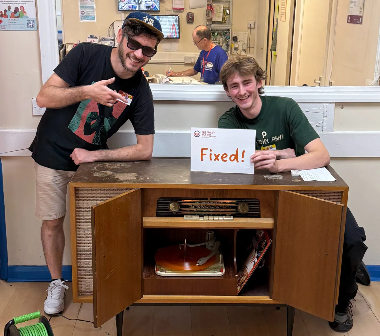 Repaired record player at the Repair Café Lambeth