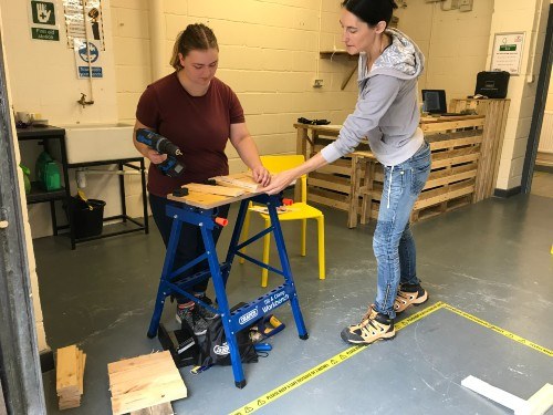 Foothold Cymru Tool Shed help with using a drill