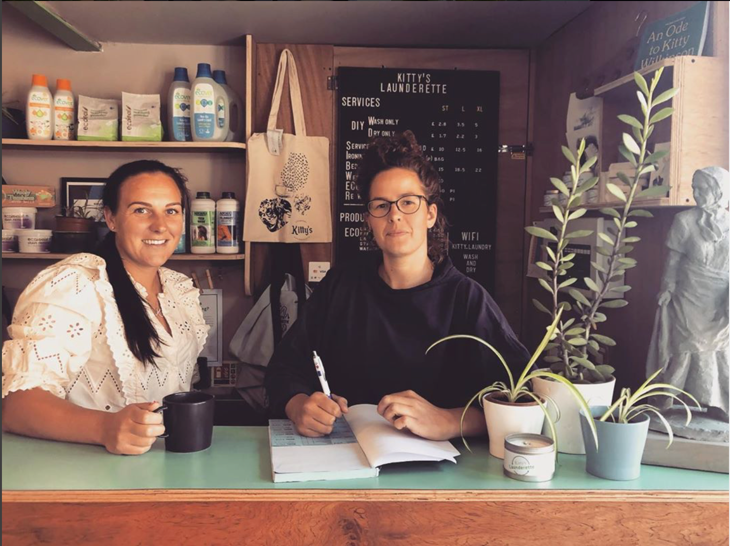 Staff at Kitty's Laundrette, a community laundrette in Liverpool and part of the Kindred network