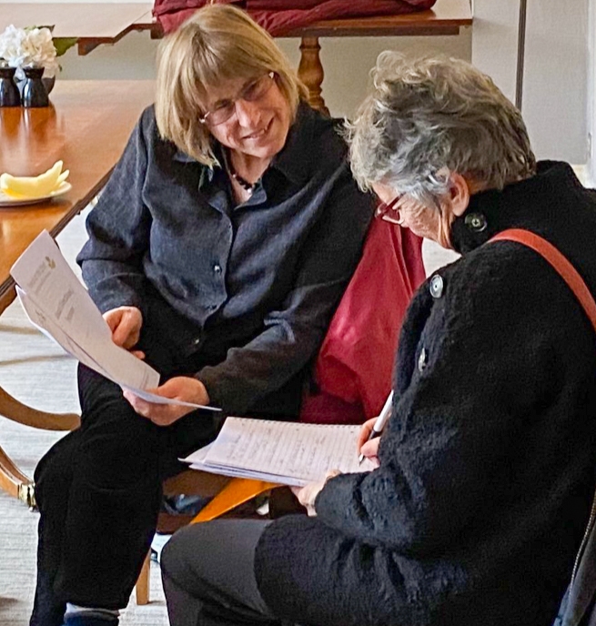 Two women at an Advance Directive workshop, 2019