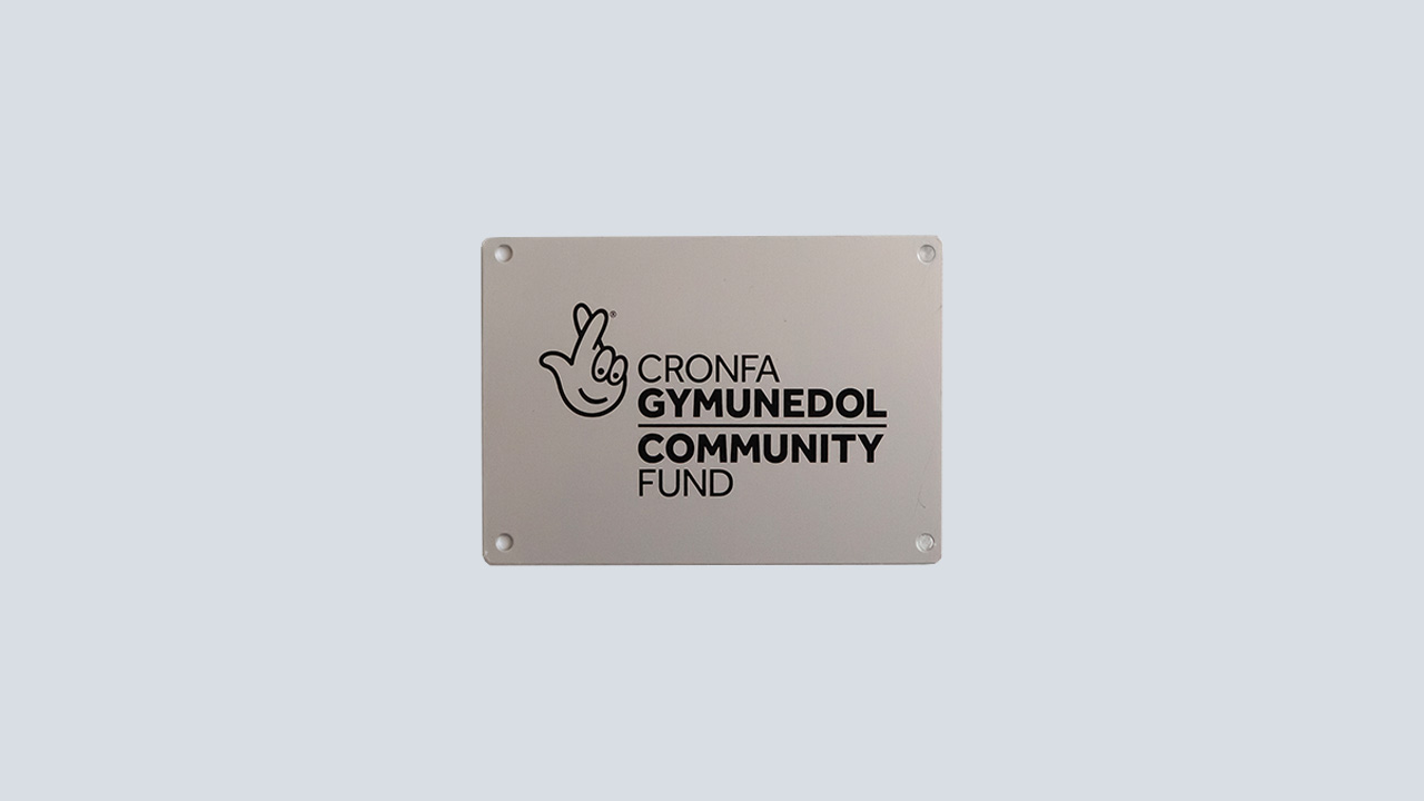 The National Lottery Community Fund Small aluminium equipment plaque