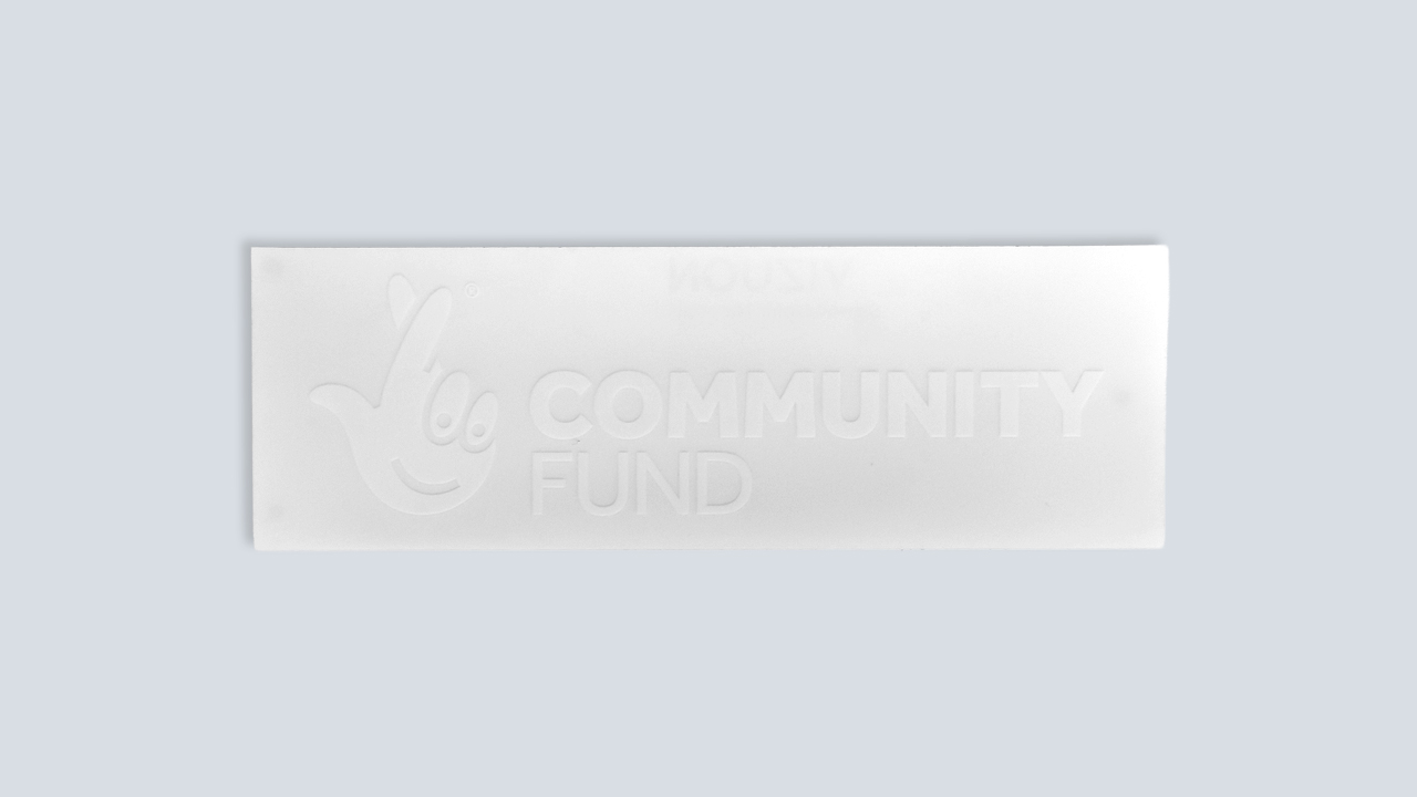 The National Lottery Community Fund White logo vehicle sticker