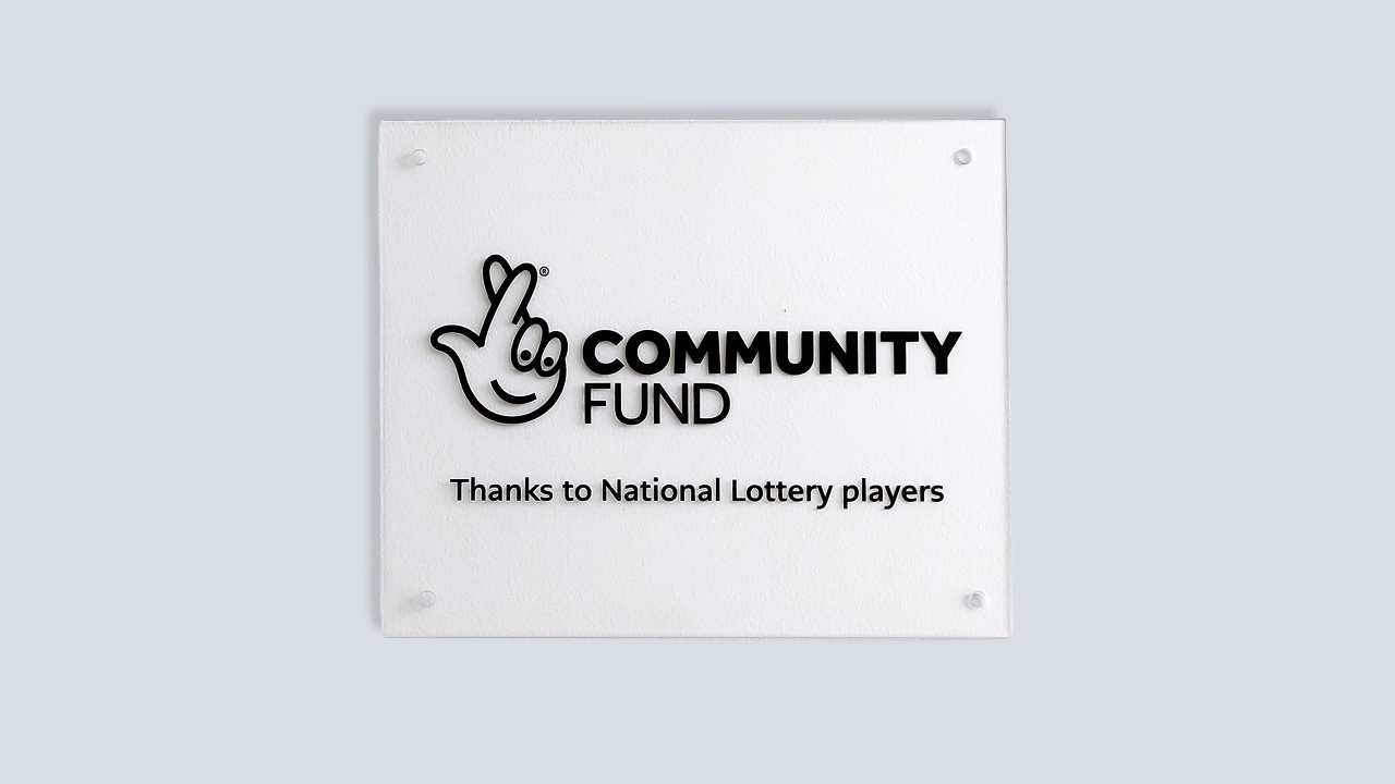 The National Lottery Community Fund Perspex plaque