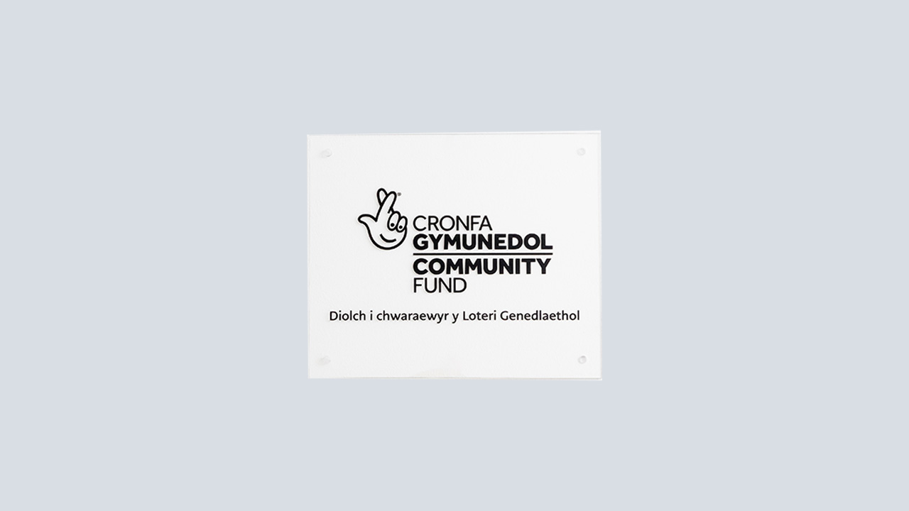 The National Lottery Community Fund Perspex plaque